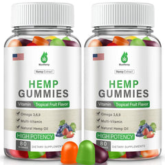 MaxHemp Sleep Gummies packaging highlights premium hemp and easy evening dosing.