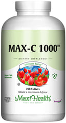 Maxi Health 1000 mg Vitamin C bottle showing high-dose formula for immune support