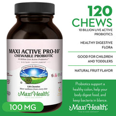 Maxi Health Active Pro-10 Kids chewables fruit punch for easy daily immune support