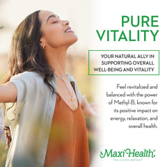 Maxi Health Biotin and pantothenic acid panel highlights diverse nutrients.