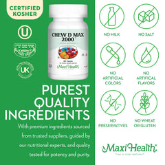 Bone health with Maxi Health D3 2000 IU chewables.