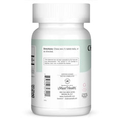 Close-up of Maxi Health D3 bubble gum chewables in a bottle for daily immune support.