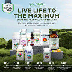 Maxi Health daily wellness scene with vitamin dispenses suggests routine use.