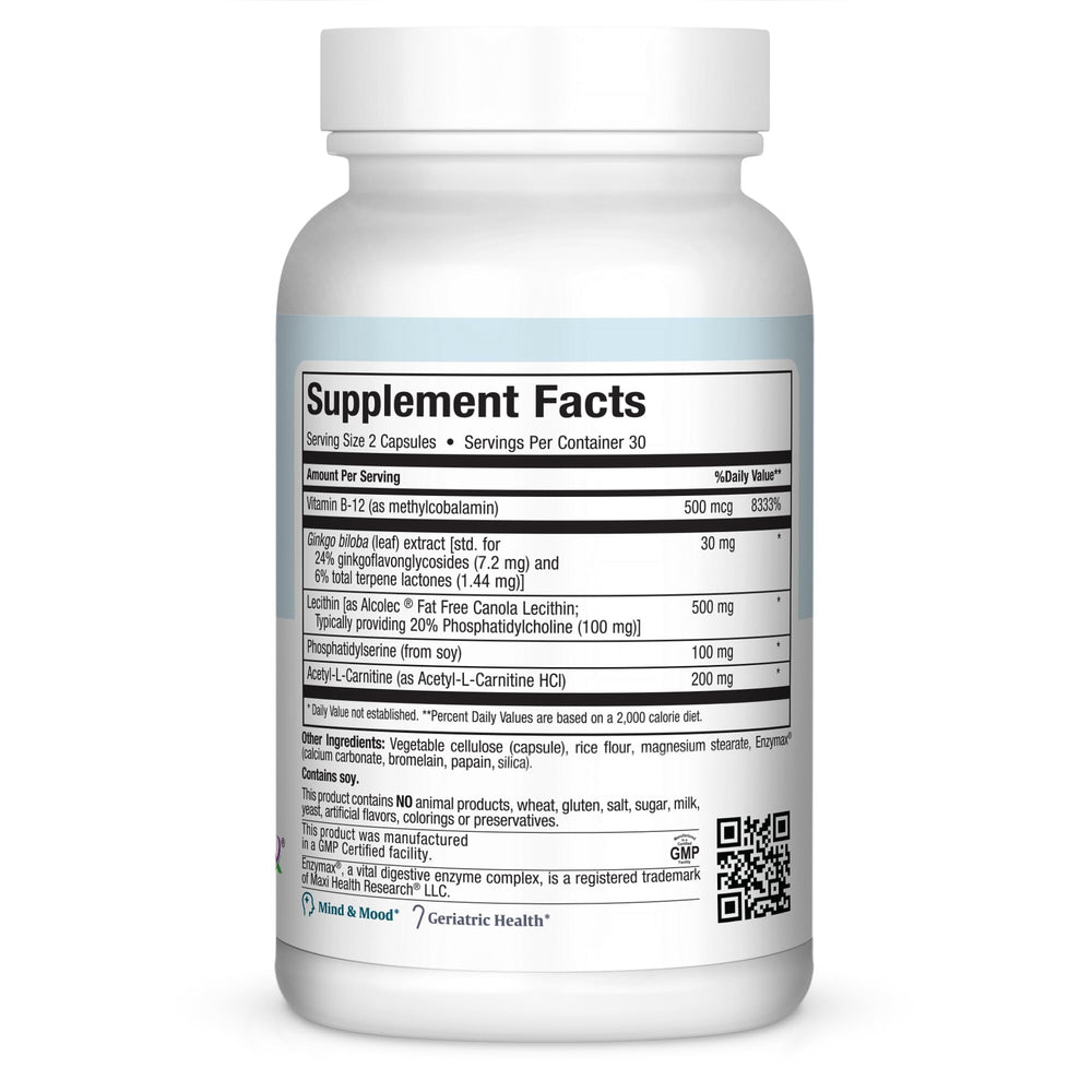 Close-up of FocusMax Two capsules highlighting vegan daily brain support
