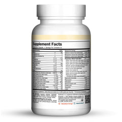 Close-up of Maxi Health Green Energee capsules highlighting bottle back label.