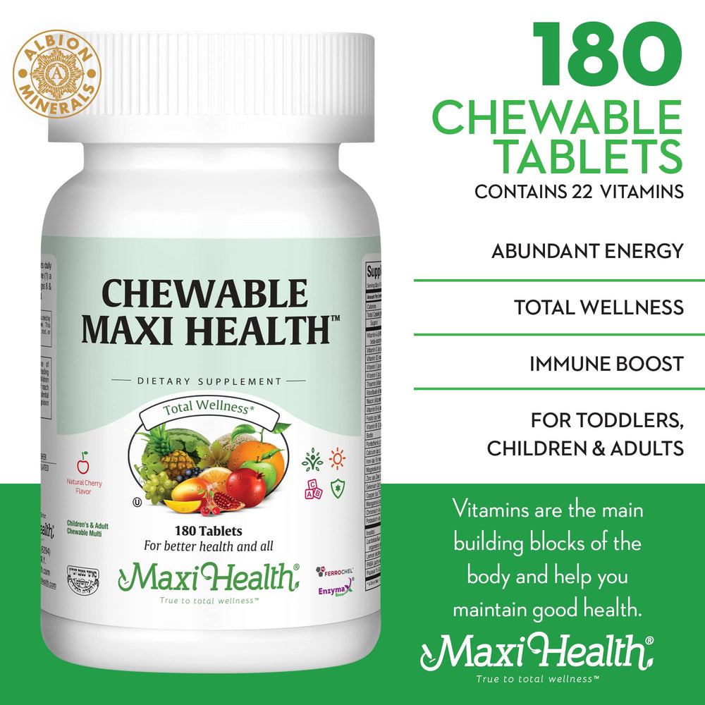 Kosher certified Maxi Health multivitamin packaging emphasizes quality and purity