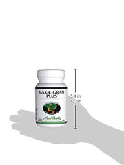 Enzymax digestive enzyme blend note on Maxi Health Max C Gram Plus packaging.