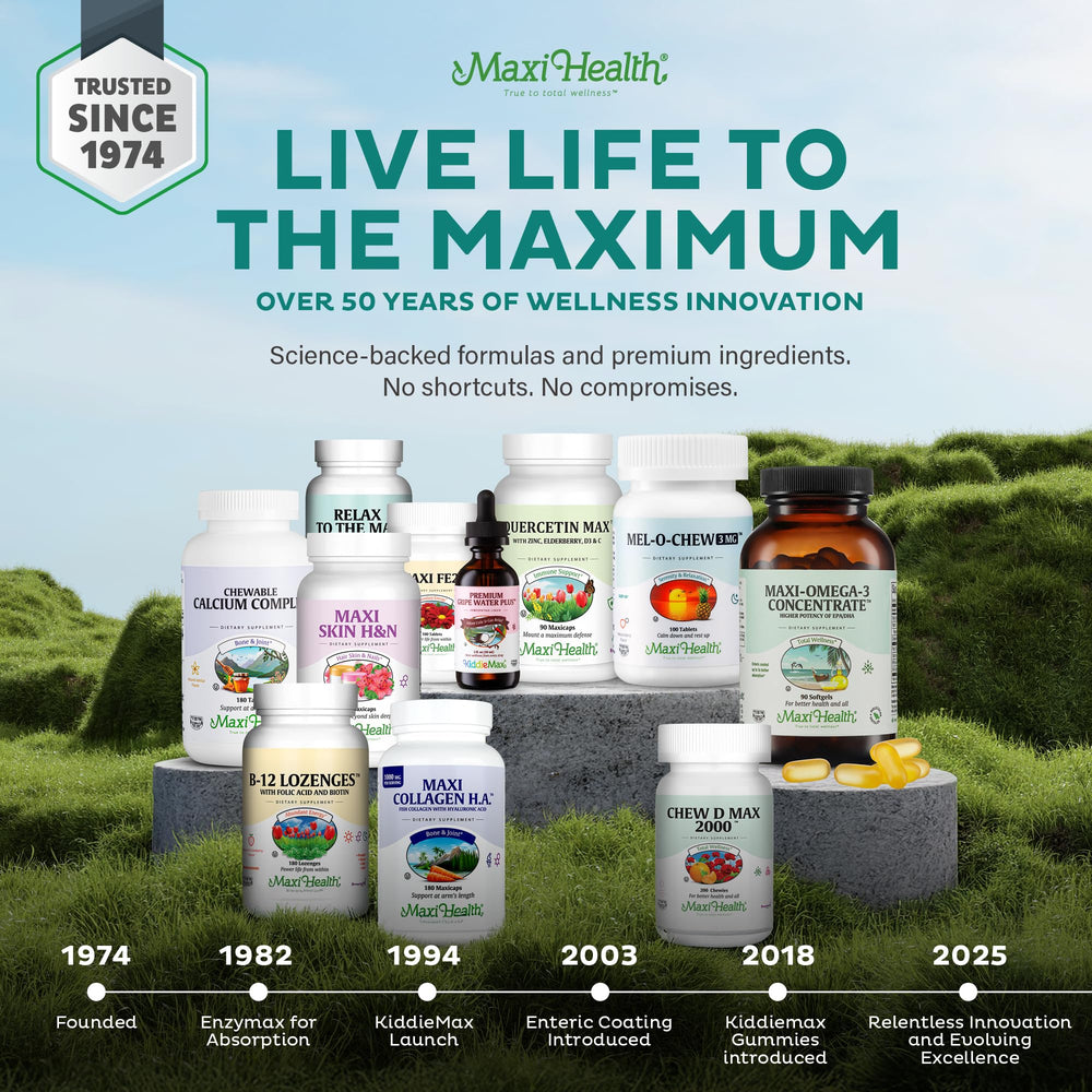 Maxi Health Multivitamin bottle on kitchen counter for daily use