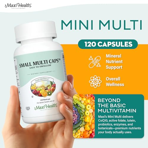 Close-up of Maxi Health Multivitamin smooth capsules for simple swallowing