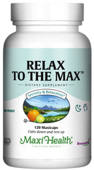 Maxi Health Relax to The Max bottle promotes natural calm for daily stress