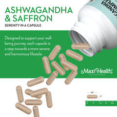 Maxi Health saffron extract antioxidant support shown on label
