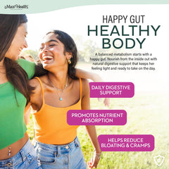 Maxi Health Teen Vitamins packaging display highlighting metabolism support.