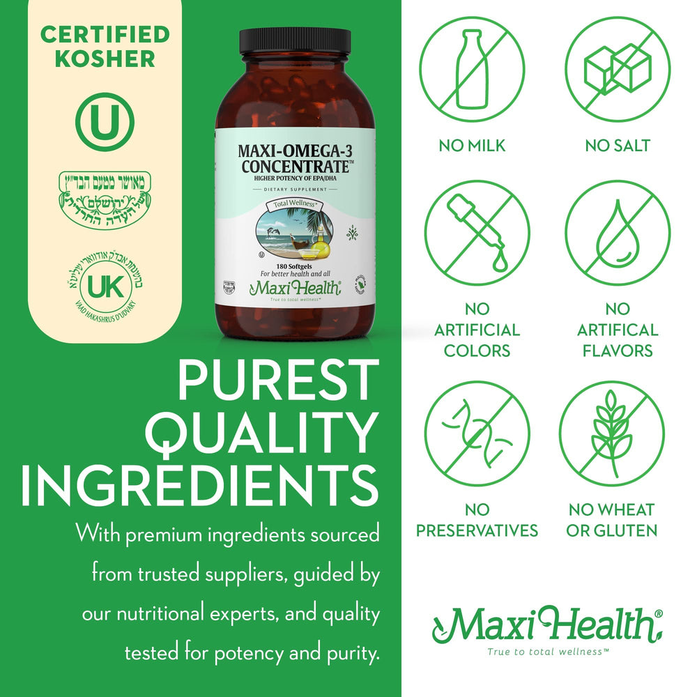 Maxi Health USA-made fish oil softgels ensure quality and traceability for shoppers.