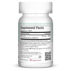 Maxi Health D3 bubble gum chewables in a bottle support daily bone health.