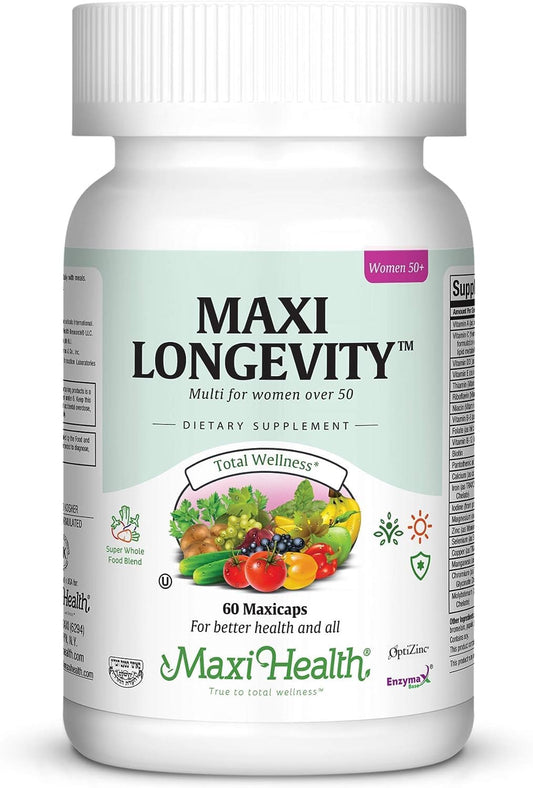 Maxi Health Women's Multivitamin 50 Plus bottle showing daily energy support
