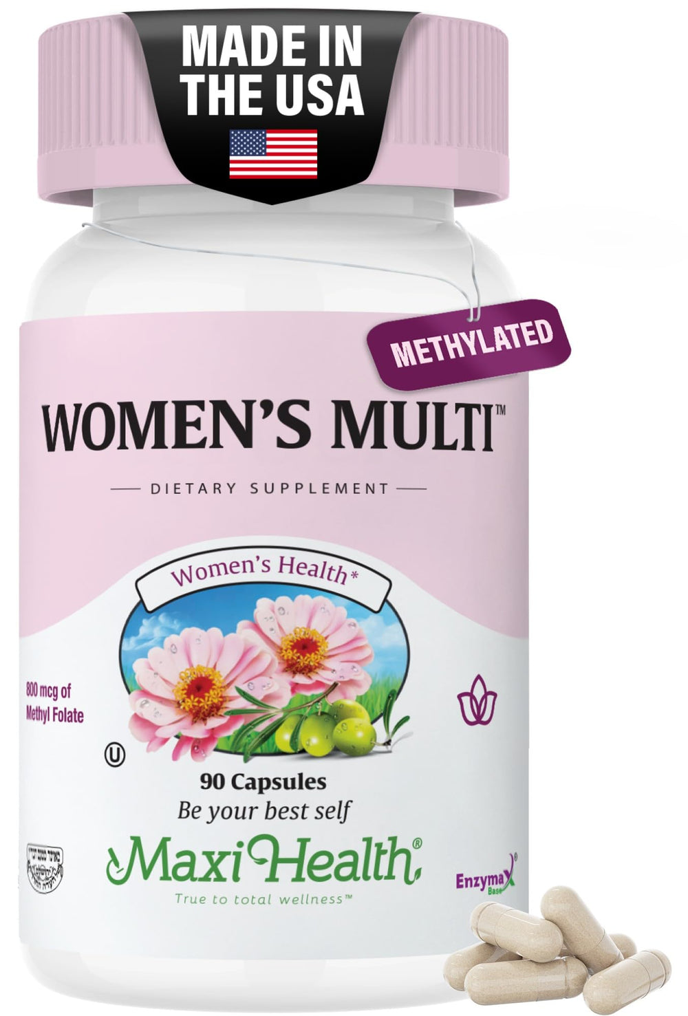Maxi Health Women's Multivitamin bottle for daily energy and immune support.
