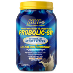 Maximum Human Performance Probolic-SR tub front label illustrating sustained amino acid delivery