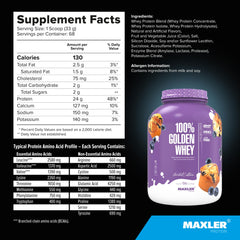 Maxler 100% Golden Whey digestive enzymes support easier digestion after protein intake.