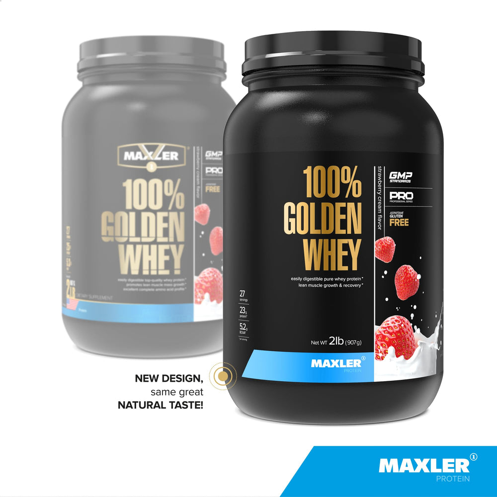 Maxler 100% Golden Whey protein shake in glass, no clumps