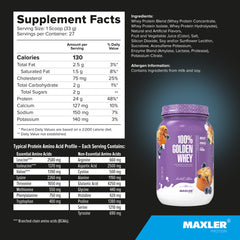 Creamy, clump-free mix of Maxler 100% Golden Whey dissolving in liquid