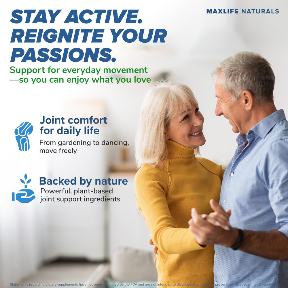 MAXLIFE NATURALS ArthroFlex Advanced packaging front emphasizes easy daily use.