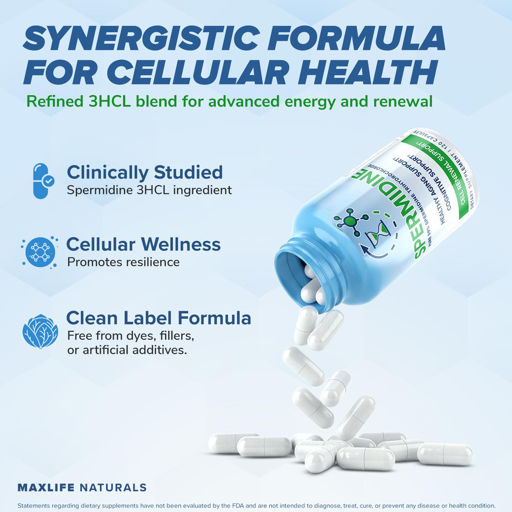 MAXLIFE NATURALS bottle with glass conveys simple daily use