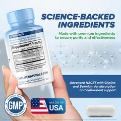 MAXLIFE NATURALS Neuro NACET ingredients panel conveys transparency and trust