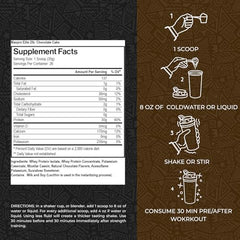 Max Muscle Maxpro Elite scoop beside the tub for precise protein intake.