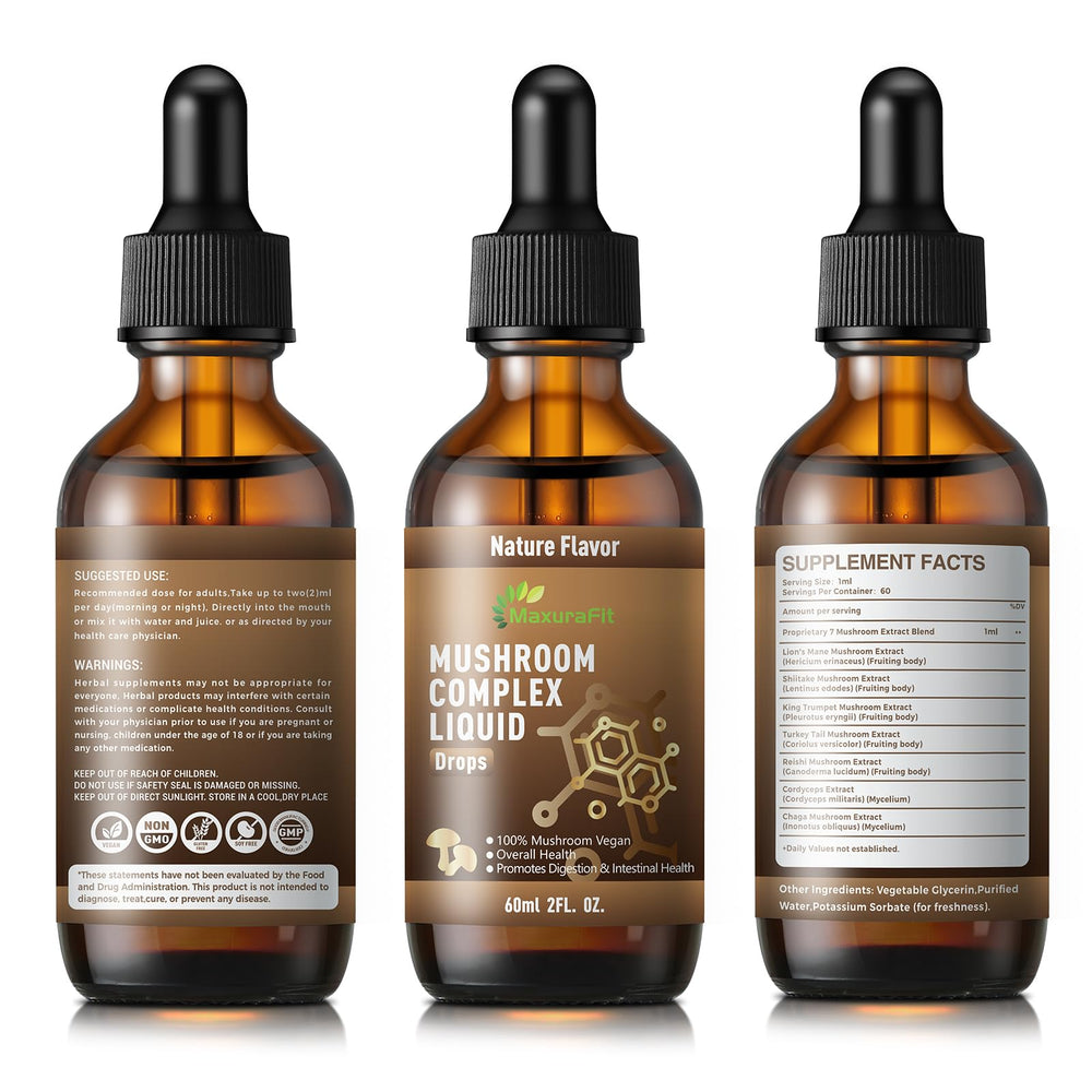 MaxuraFit dropper and bottle show precise 2 ml serving for easy dosing.