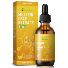 MaxuraFit Mullein Drops bottle on a counter for daily respiratory support.