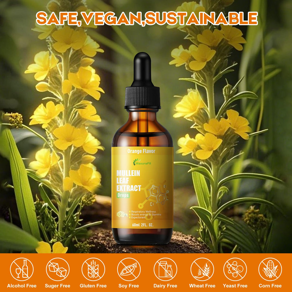 Ingredients panel highlights mullein, cordyceps, marshmallow and licorice.