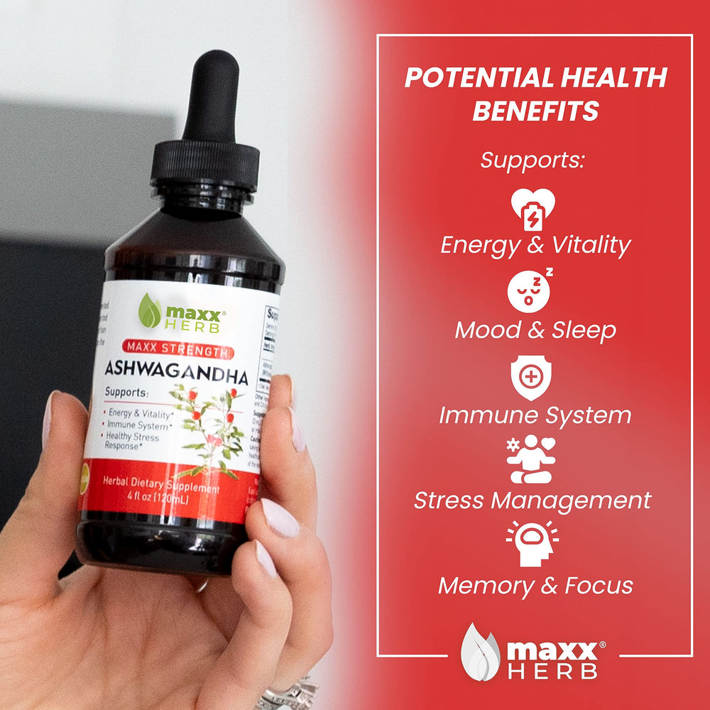 Maxx Herb Ashwagandha liquid tincture with fast absorption contrast to capsules