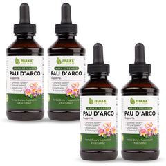 Maxx Herb PAU D'Arco tincture bottle pour for quick daily dosing