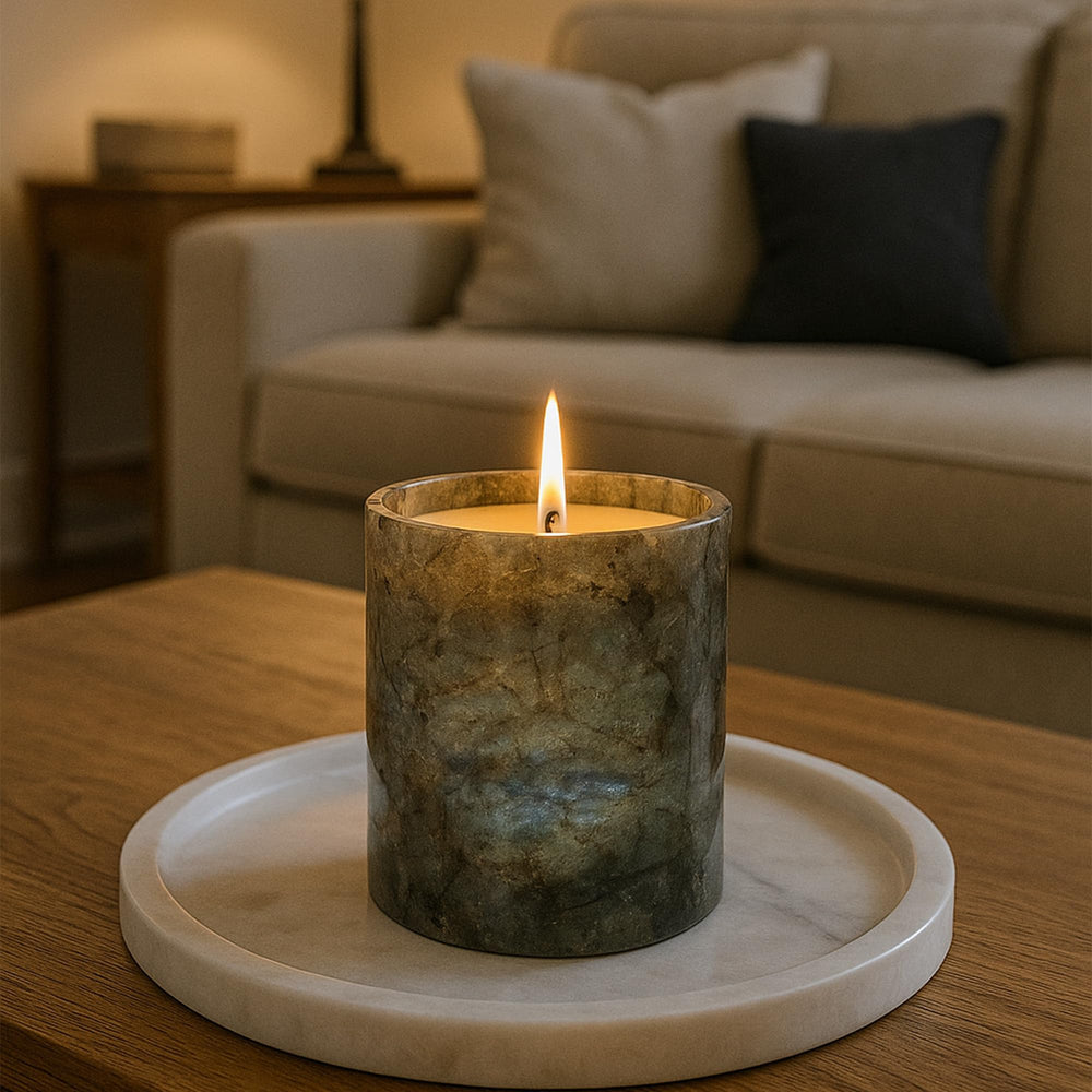 MAYROOM reusable stone cup serves as a stylish desk organizer after use.