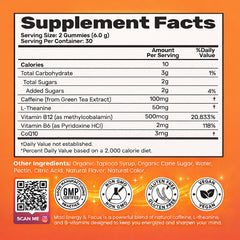 MAZI bottle label showing natural caffeine and B vitamins for daytime energy