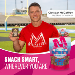 McCaffrey Protein Bites Birthday Cake dates and seed butter base shown.