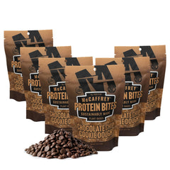 MCCAFFREY PROTEIN BITES chocolate chip cookie dough bag front – gluten-free vegan snack