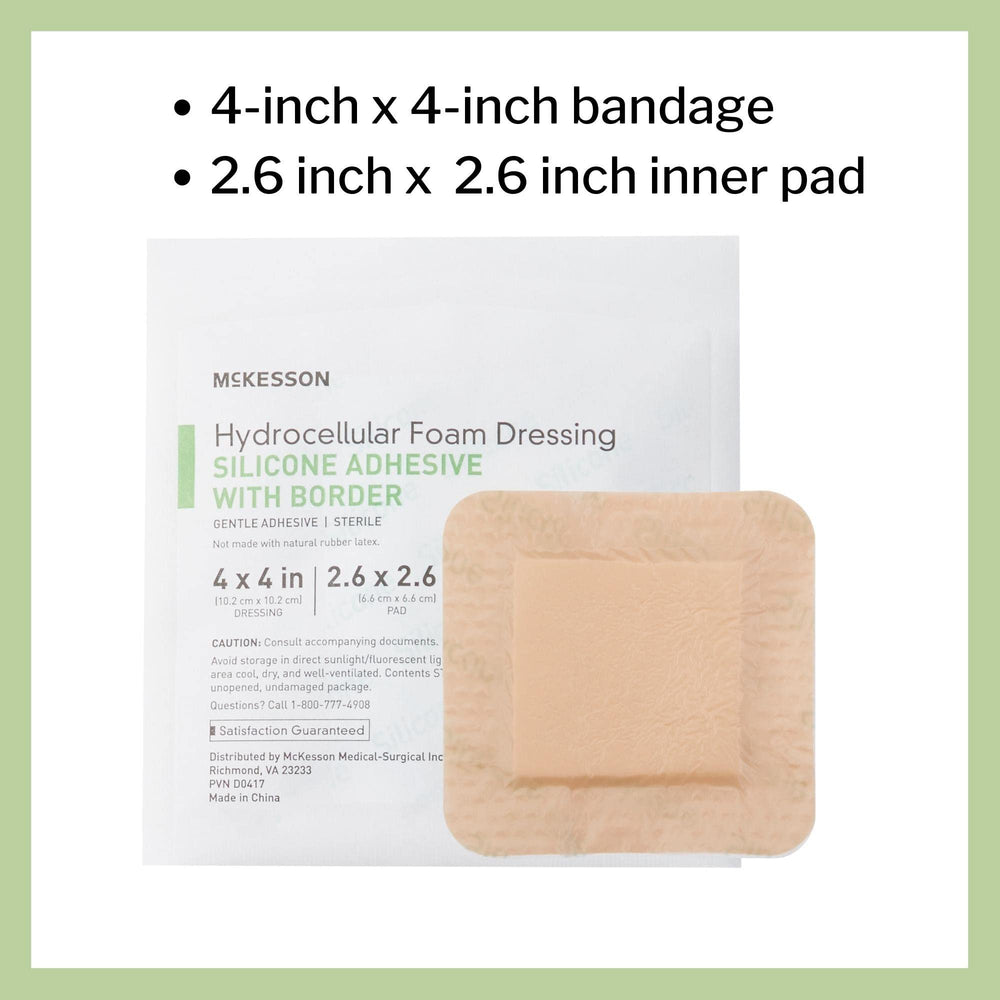 Border seals wound margins to protect edges on McKesson dressing.