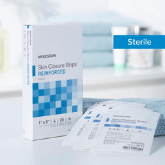 McKesson Skin-friendly adhesive strip ready for easy application.
