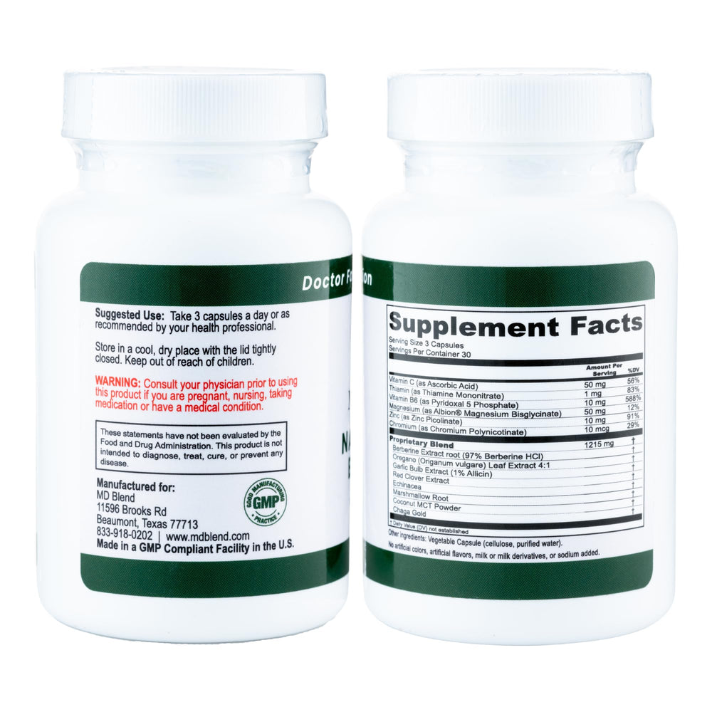 MD Blend Nature’s Biotic berberine capsules fit easily into daily rituals.