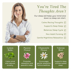 M.D. Blend Sleep label design highlighting natural ingredients for calm evenings