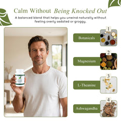 M.D. Blend Sleep packaging box emphasizing non-habit forming sleep support