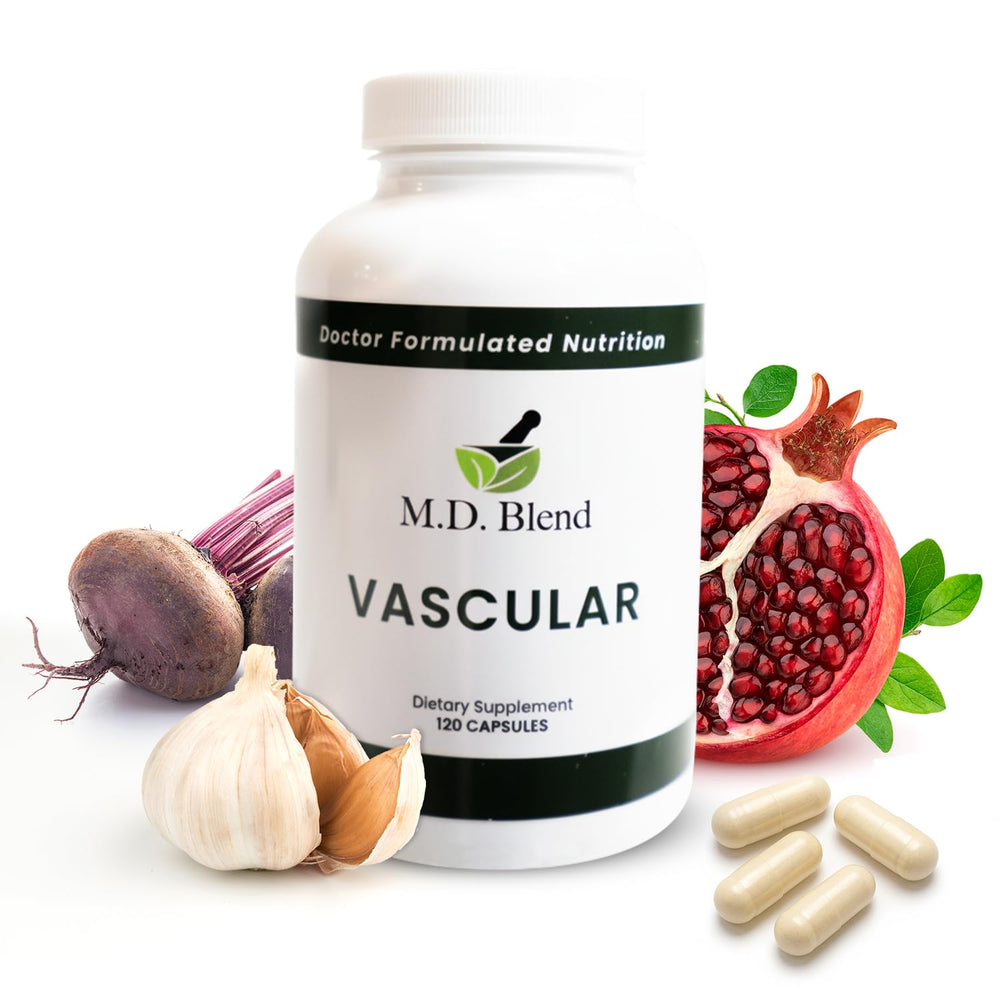 M.D. Blend Vascular bottle front view highlighting circulation support
