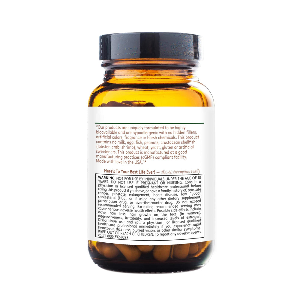 MD Prescriptives DHEA product image focusing on allergen-free formulation and safety.