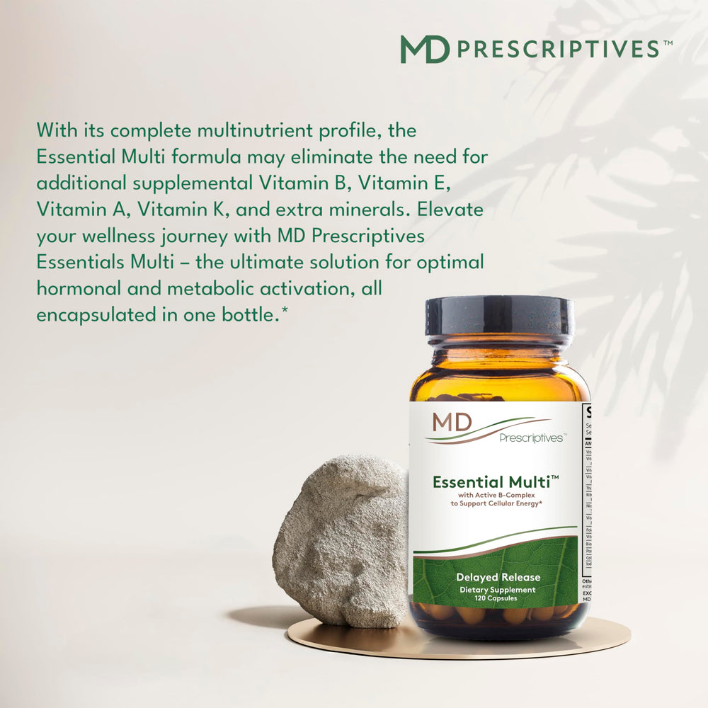 MD Prescriptives Essential Multi ingredients list with vitamins and minerals.