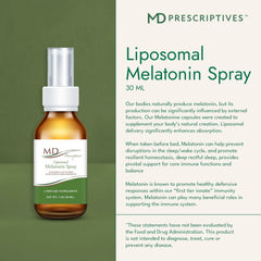 MD Prescriptives Liposomal Melatonin Spray label highlights 3 mg per spray.