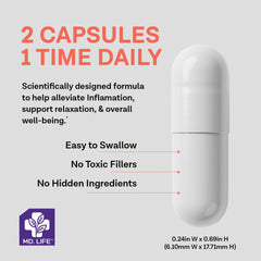 MD.LIFE Lock Jaw Assistance capsules close-up communicates easy swallowing and strong formula.