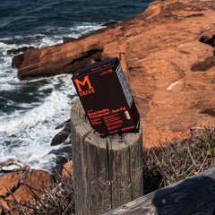 Mdrive Boost and Burn label shows gluten-free and non-GMO badges.