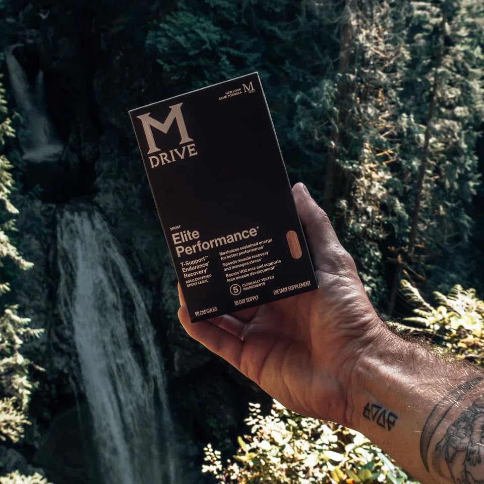 Mdrive Elite Ashwagandha KSM66 closeup signals stress‑friendly adaptogens for focus