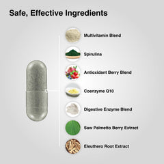 Mdrive Multivitamin for Men with spirulina and berry antioxidants